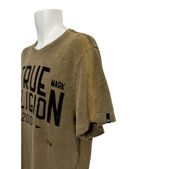 Vintage Y2K True Religion T Shirt Men L Green Graphic Logo Tee 2002 - Picture 2 of 7